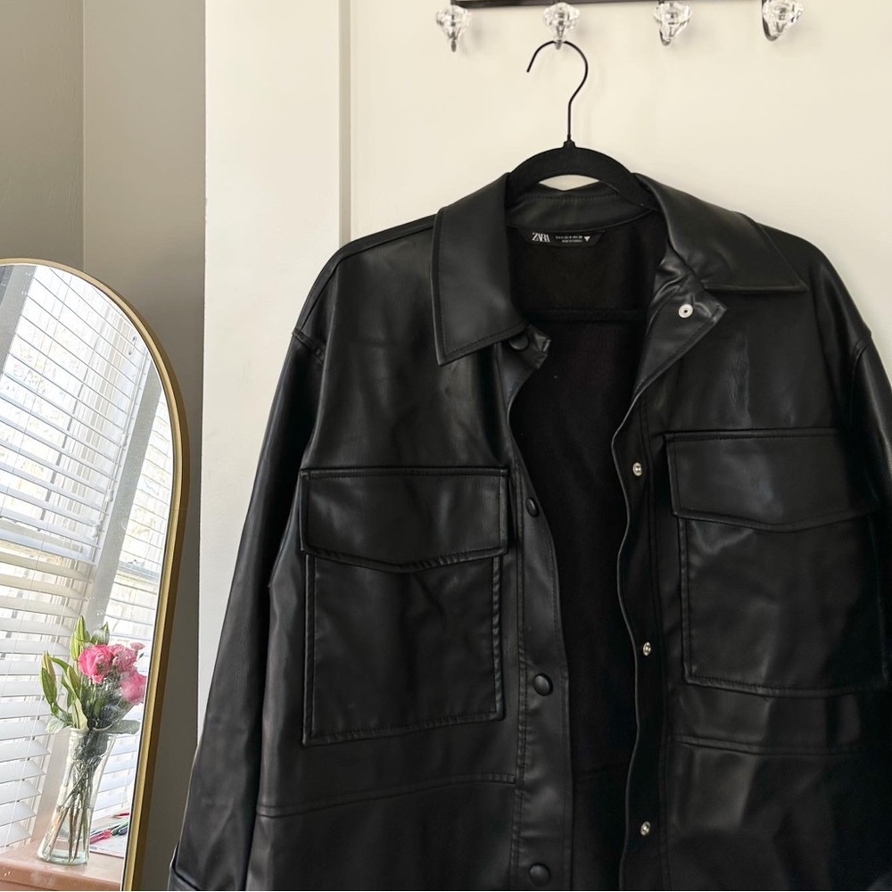 Black leather jacket